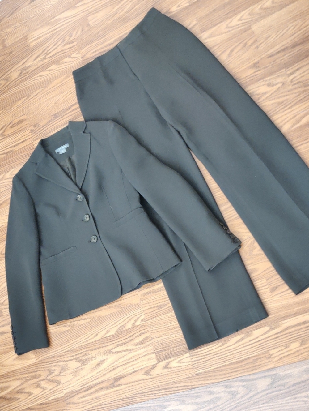 Ann Taylor - Dark Brown Wide-Leg Pantsuit with Tailored Jacket